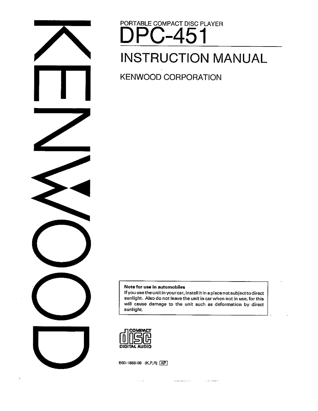 Kenwood DPC-451 manual 