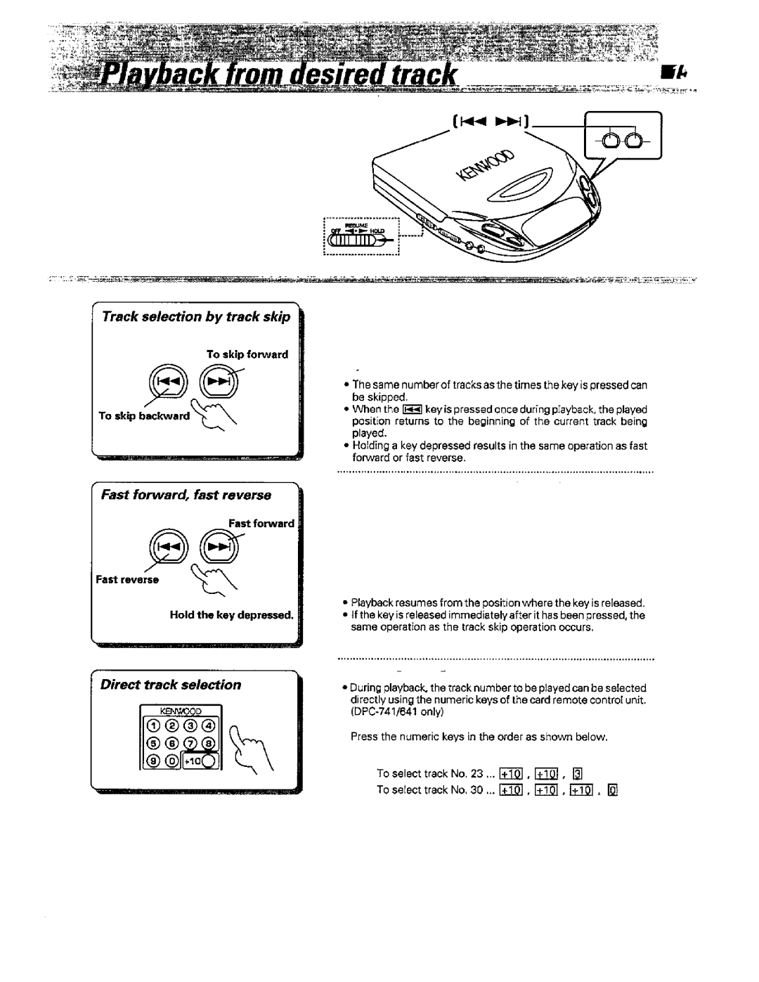 Kenwood DPC-542, DPC-541, DPC-641, DPC-741 manual 