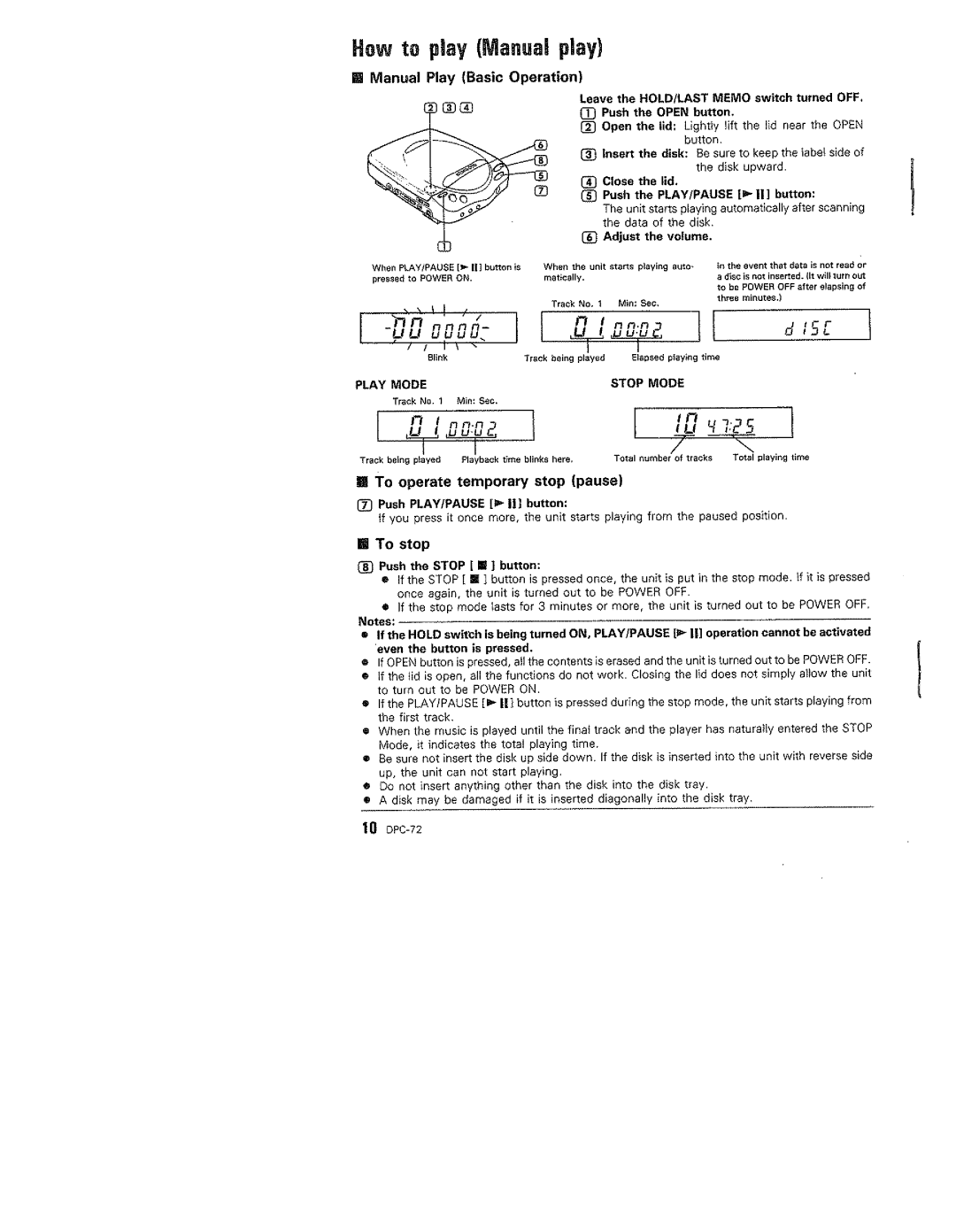 Kenwood DPC-72 manual 