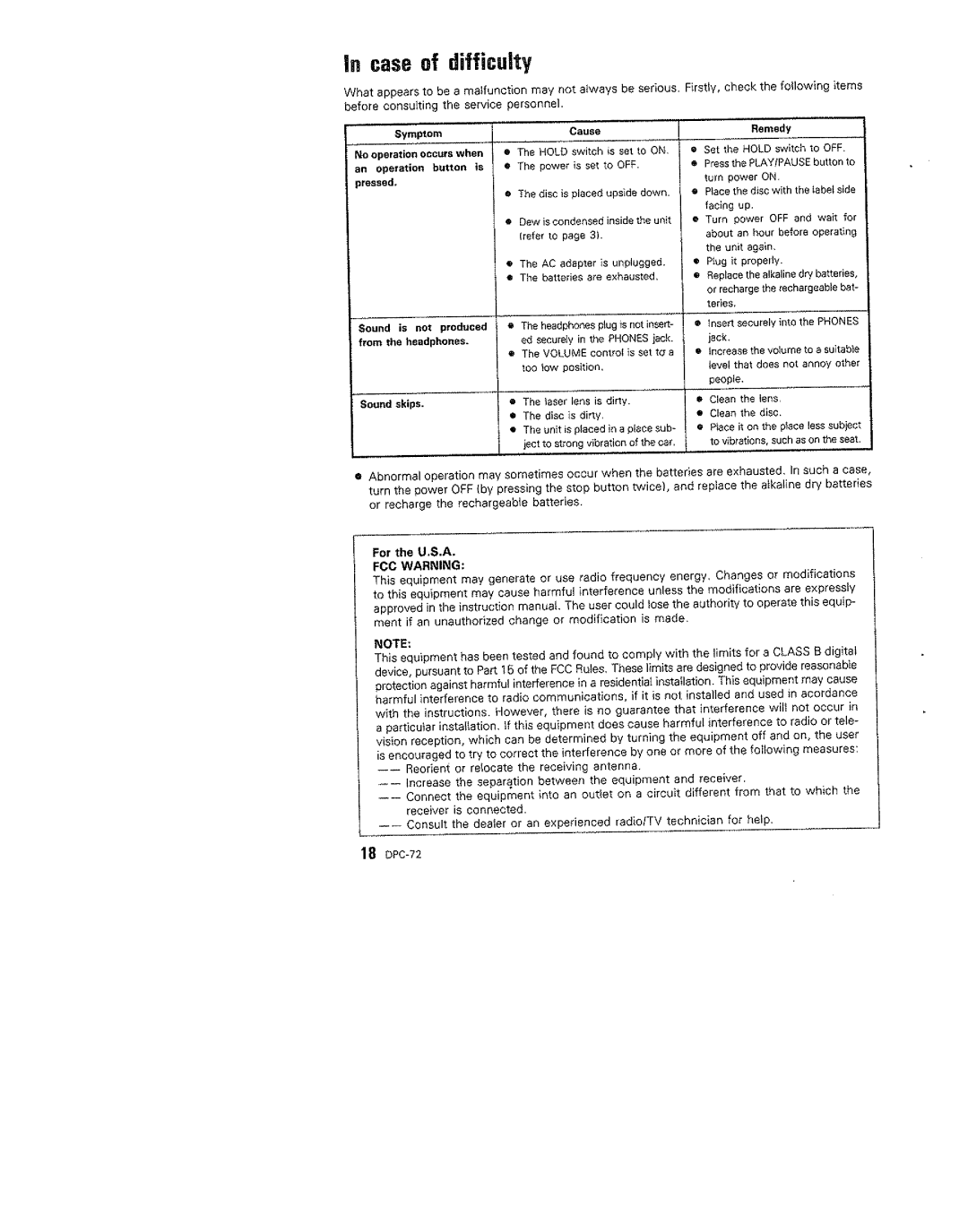 Kenwood DPC-72 manual 