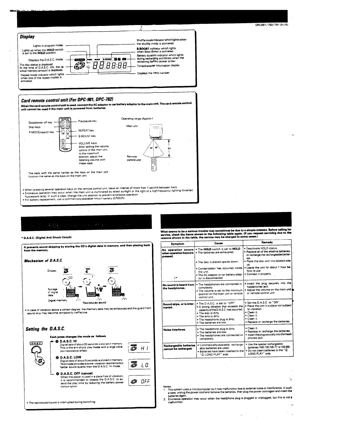 Kenwood DPC-782, DPC-981, DPC-781 manual 