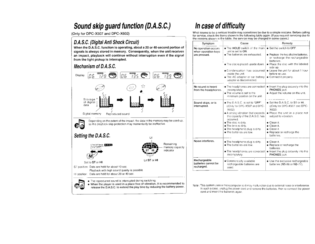 Kenwood DPC-X301, DPC-X602, DPC-X507 manual 