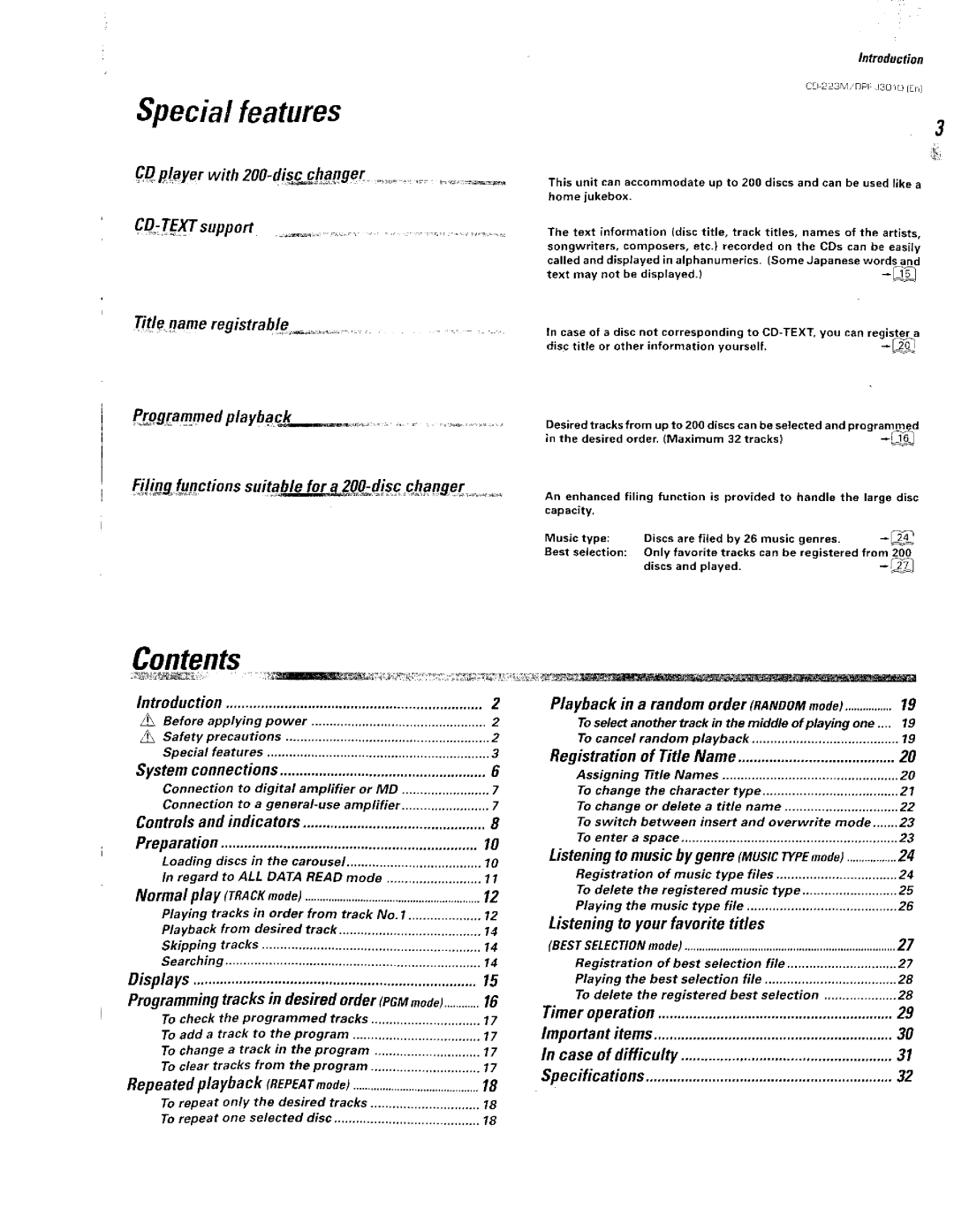 Kenwood 76, DPF-J3010, CD-223M, CD Player manual 