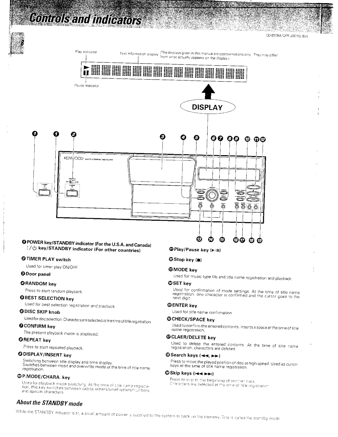 Kenwood DPF-J3010, CD-223M, CD Player, 76 manual 