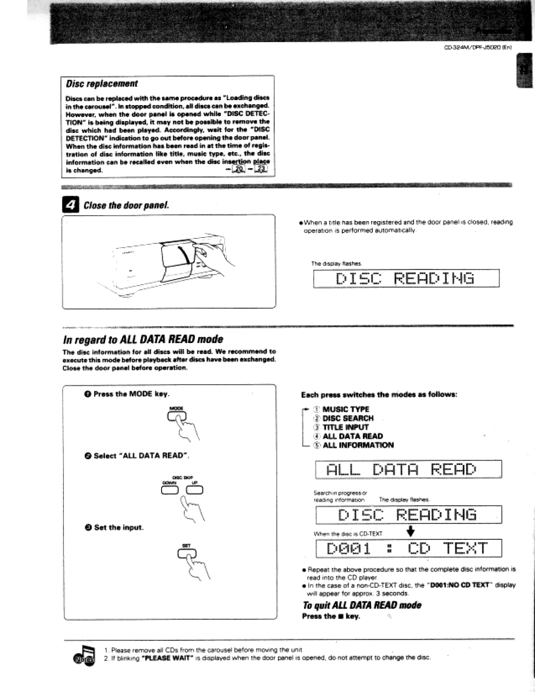 Kenwood CD-324M, DPF-J5020 manual 