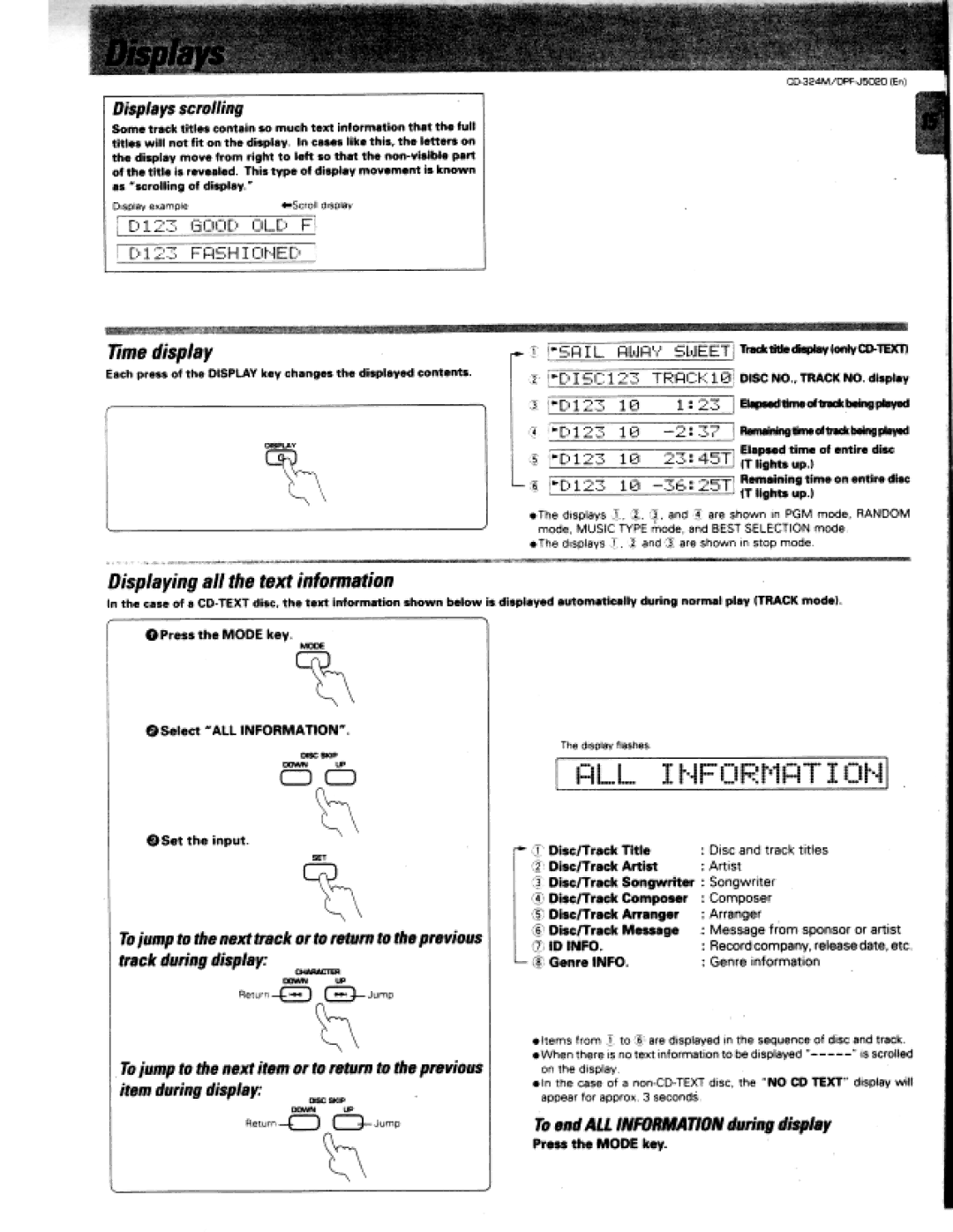 Kenwood CD-324M, DPF-J5020 manual 