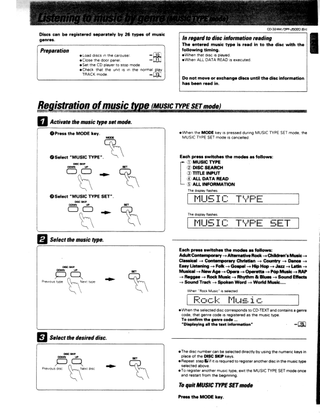 Kenwood CD-324M, DPF-J5020 manual 