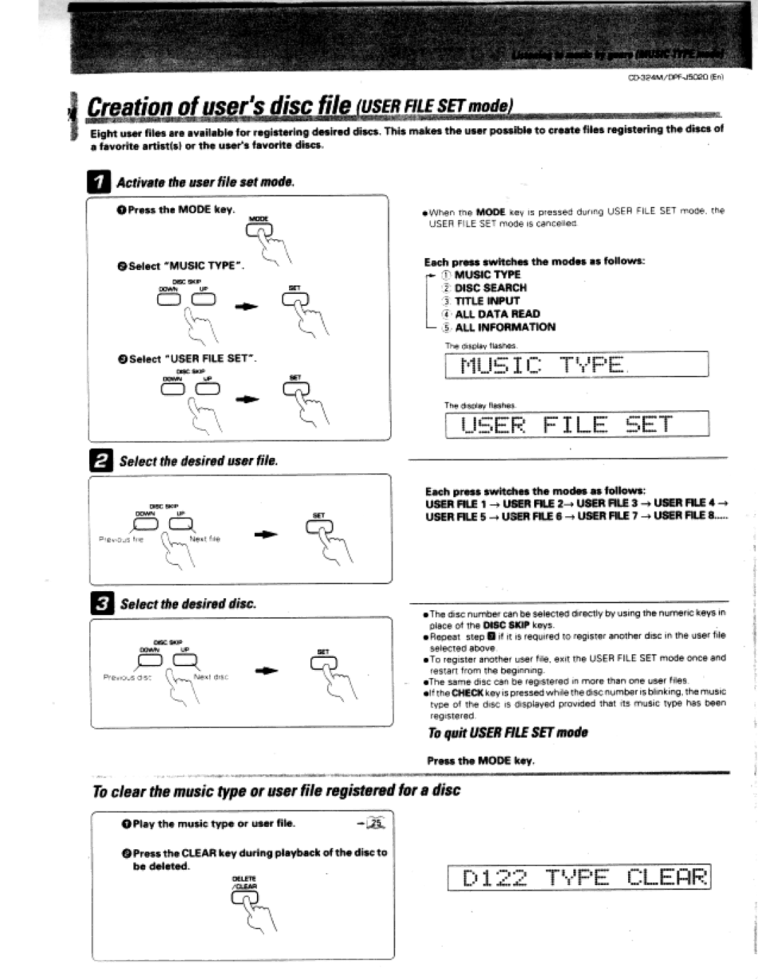 Kenwood DPF-J5020, CD-324M manual 