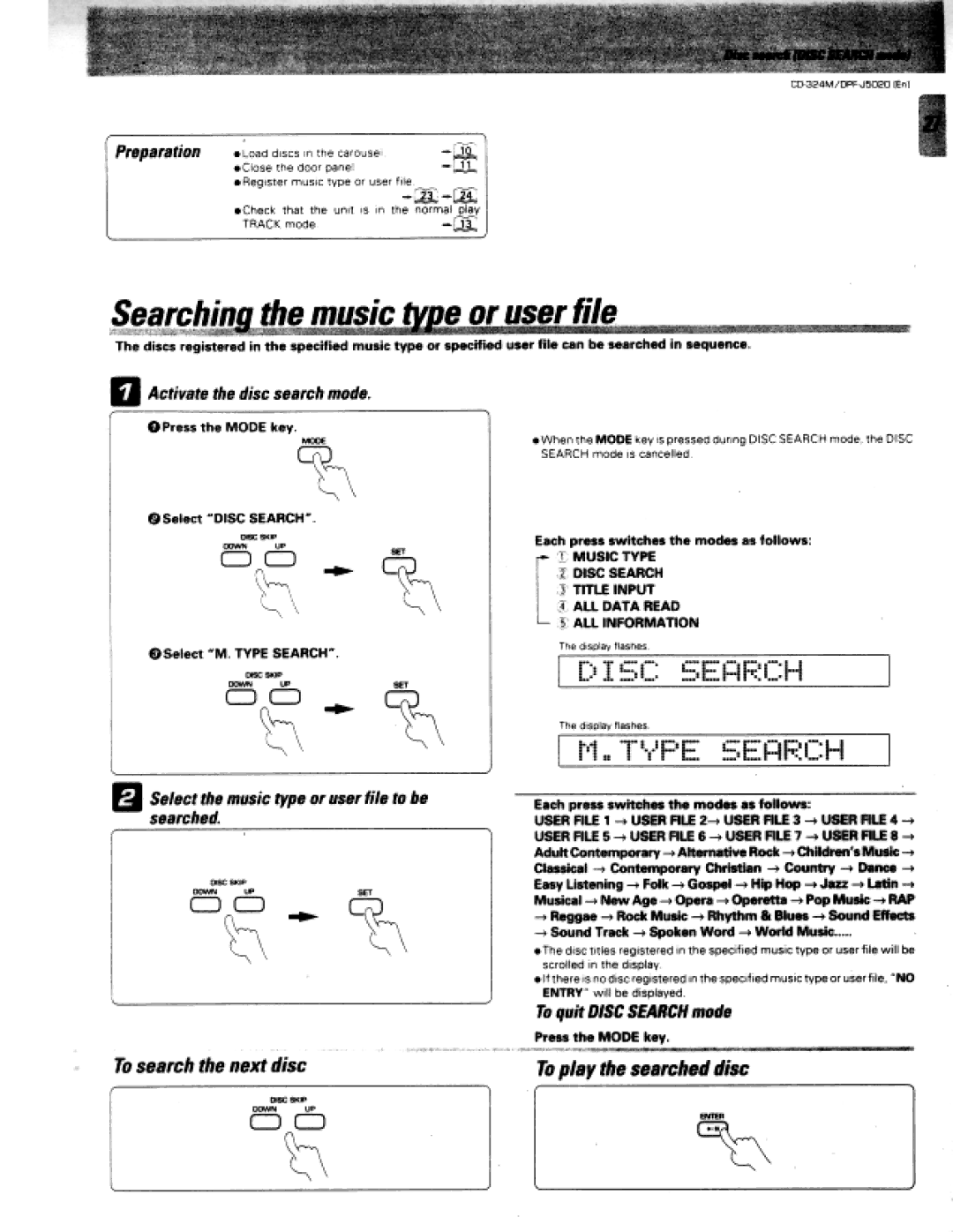 Kenwood CD-324M, DPF-J5020 manual 