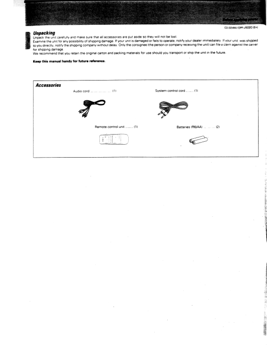 Kenwood DPF-J5020, CD-324M manual 