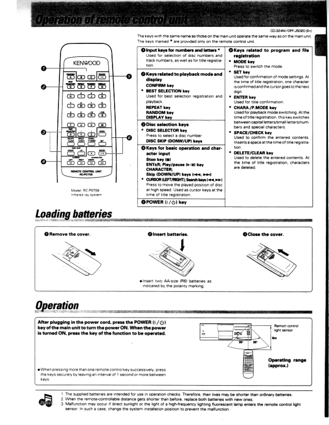 Kenwood CD-324M, DPF-J5020 manual 
