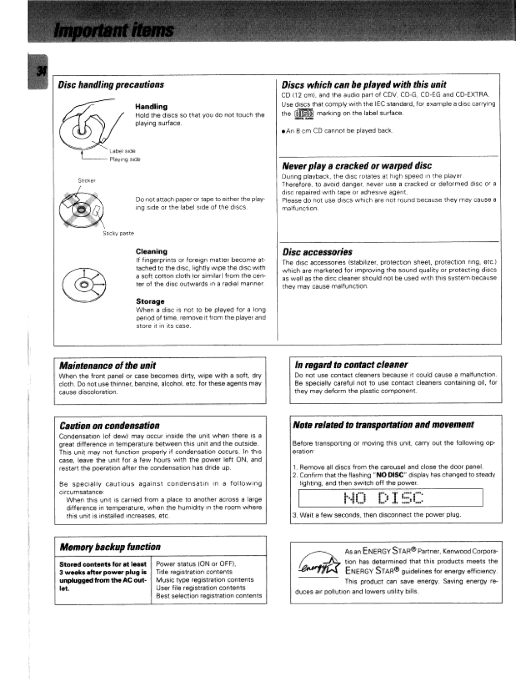 Kenwood DPF-J5030, CD-424M manual 