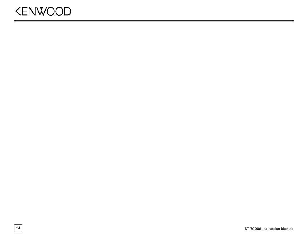 Kenwood DT-7000S manual 
