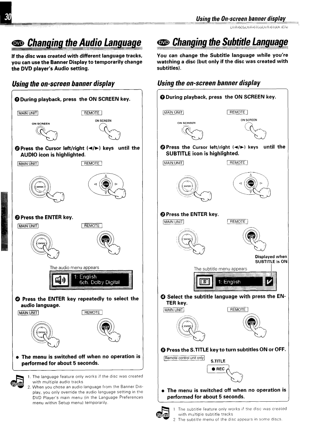 Kenwood DVR-6100K instruction manual Onscreen Onscreen 