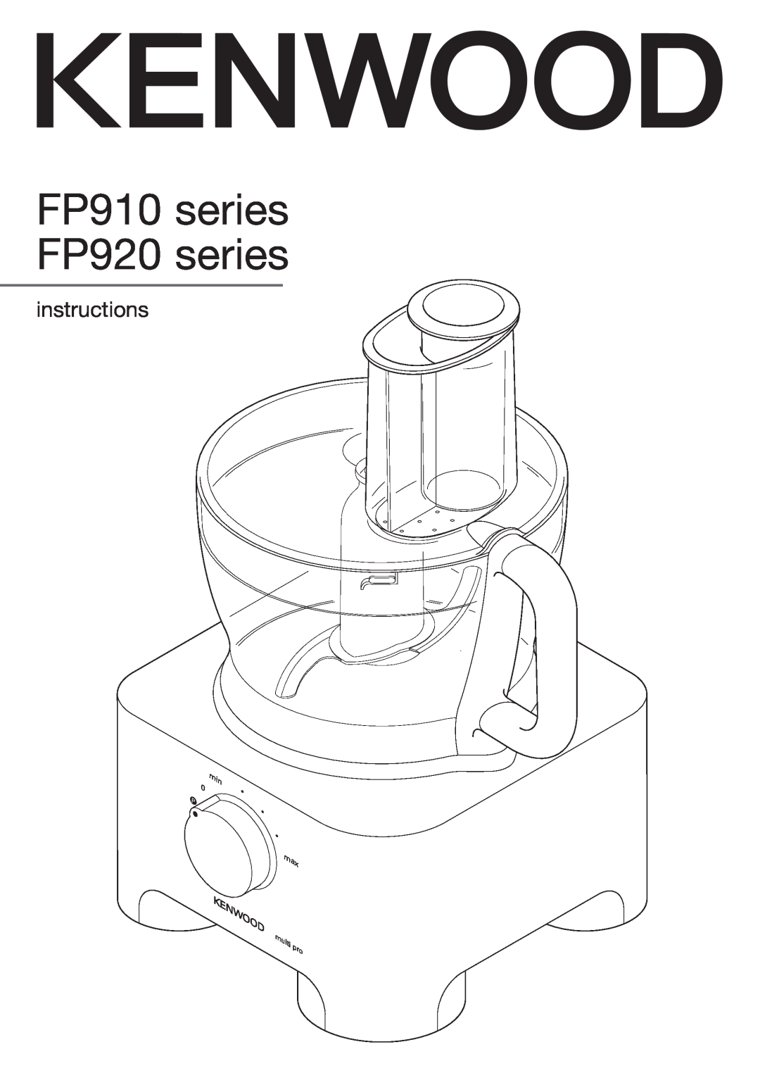 Kenwood manual instructions, FP910 series FP920 series 