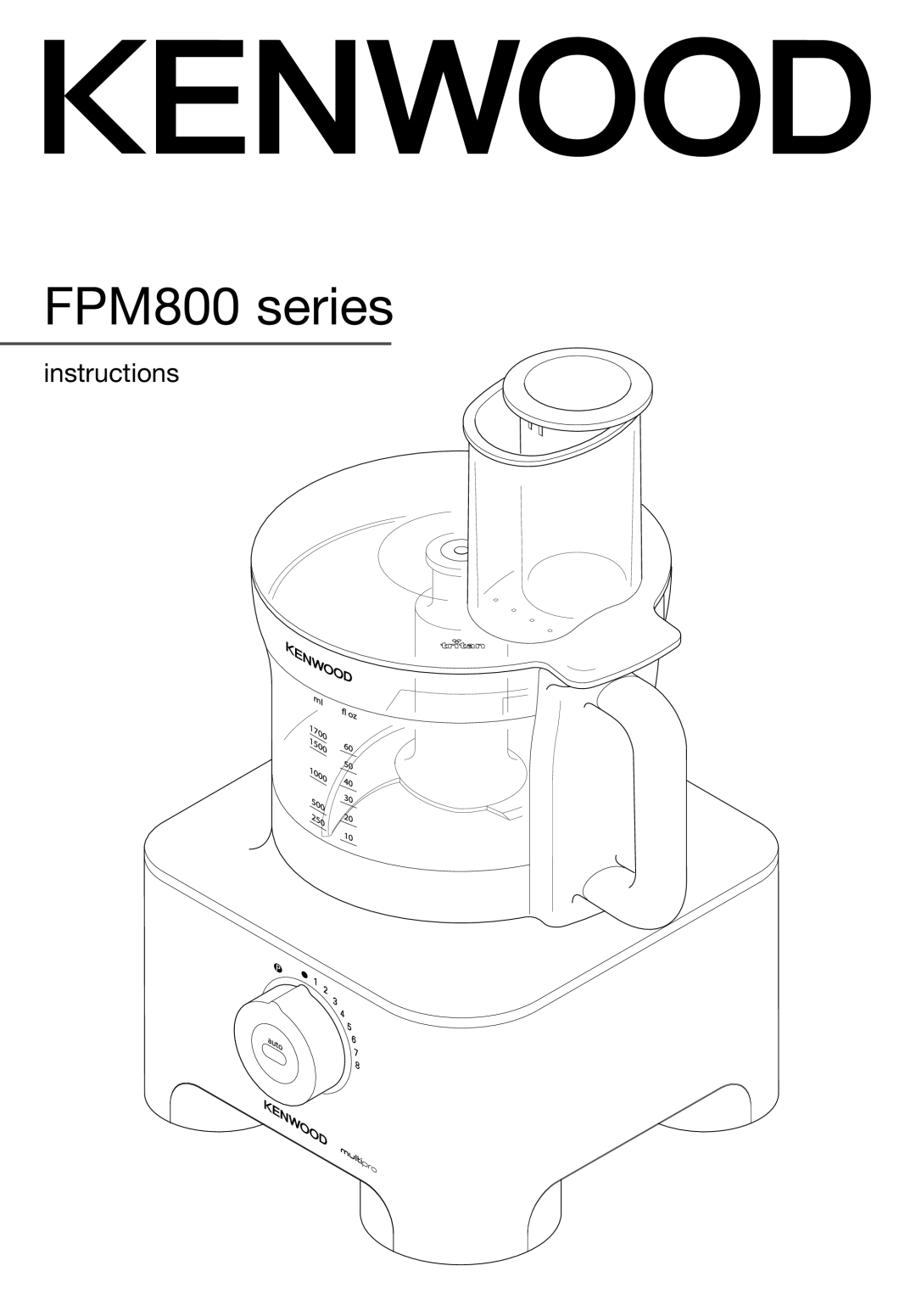 Kenwood manual instructions, FPM800 series 