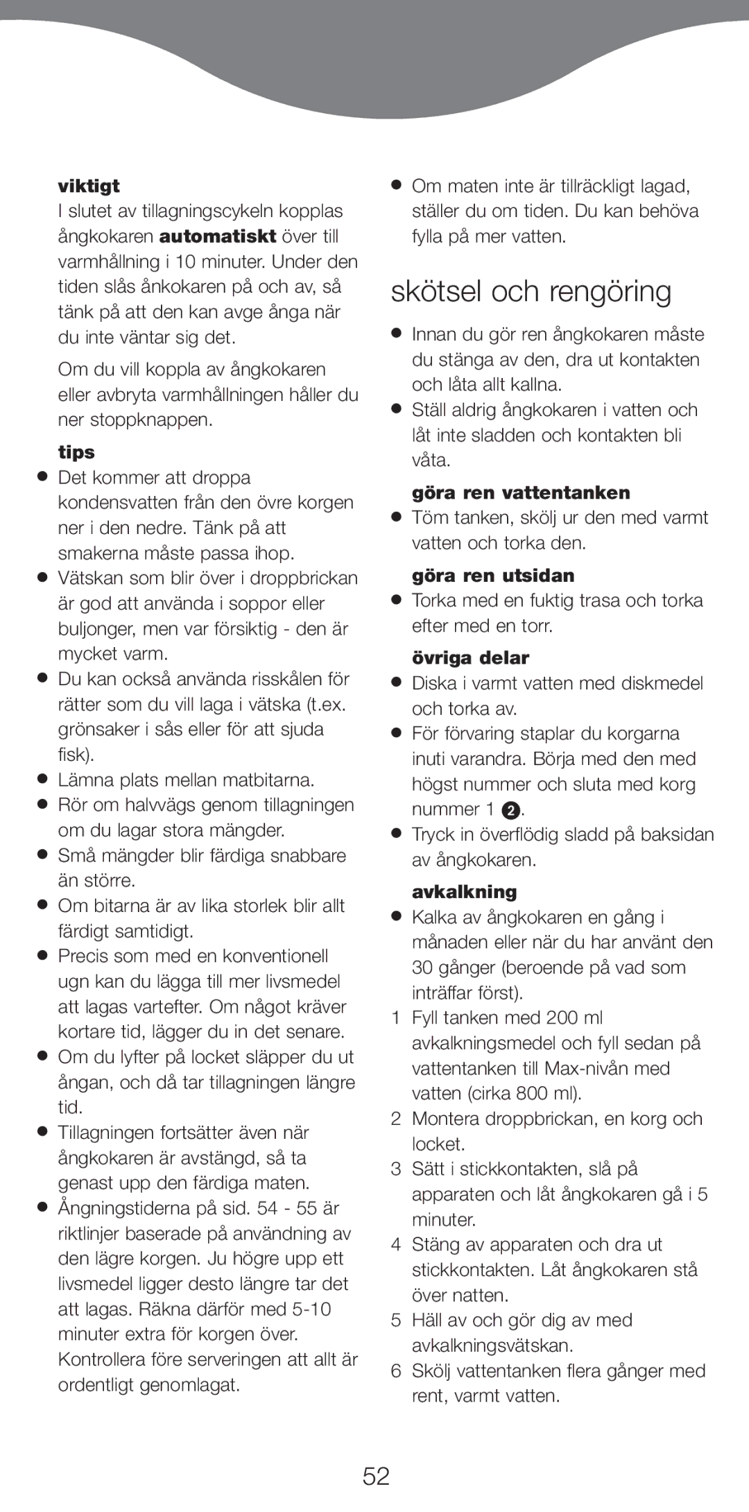 Kenwood FS470 series manual Skštsel och rengšring 