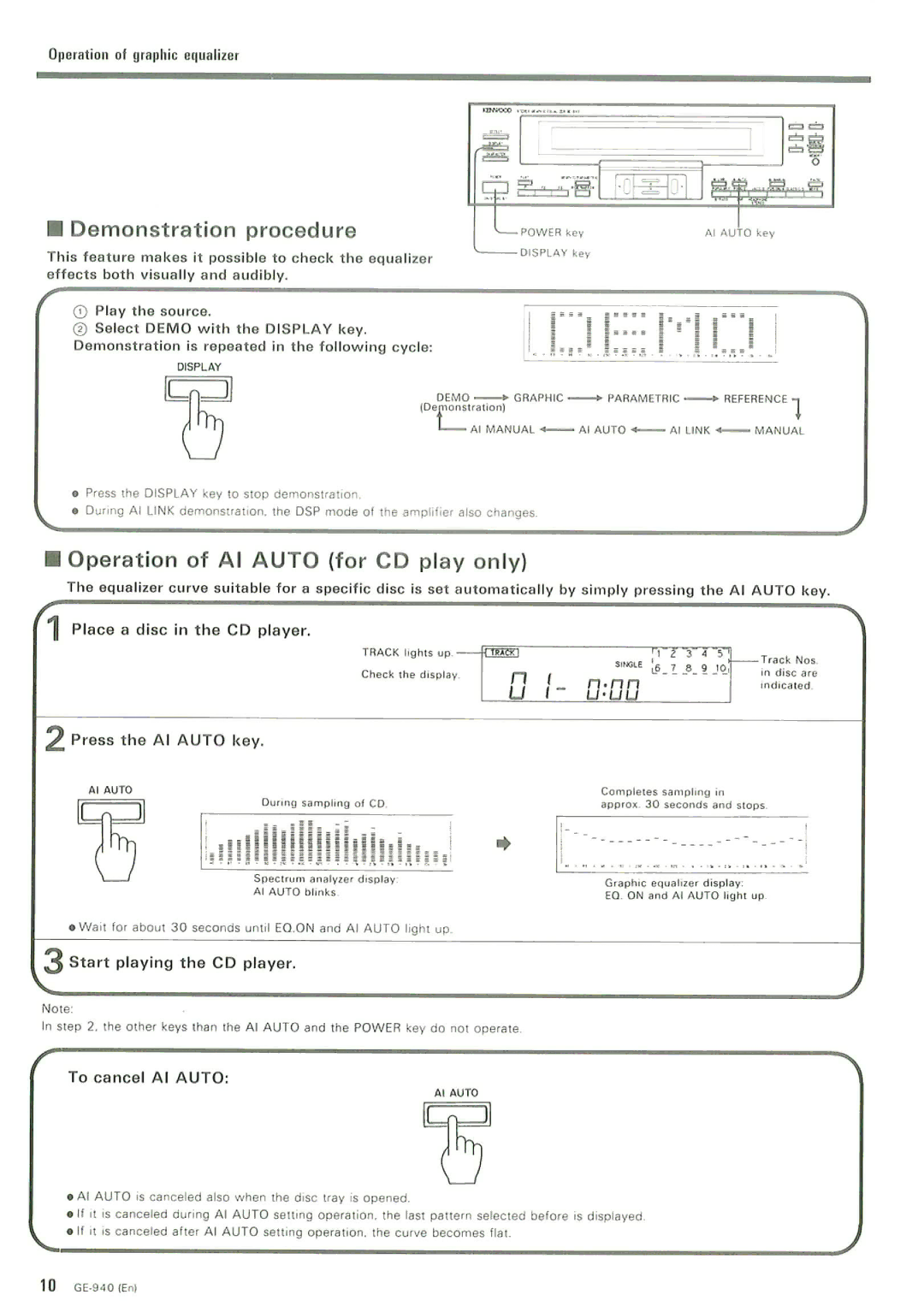 Kenwood GE-940 manual 