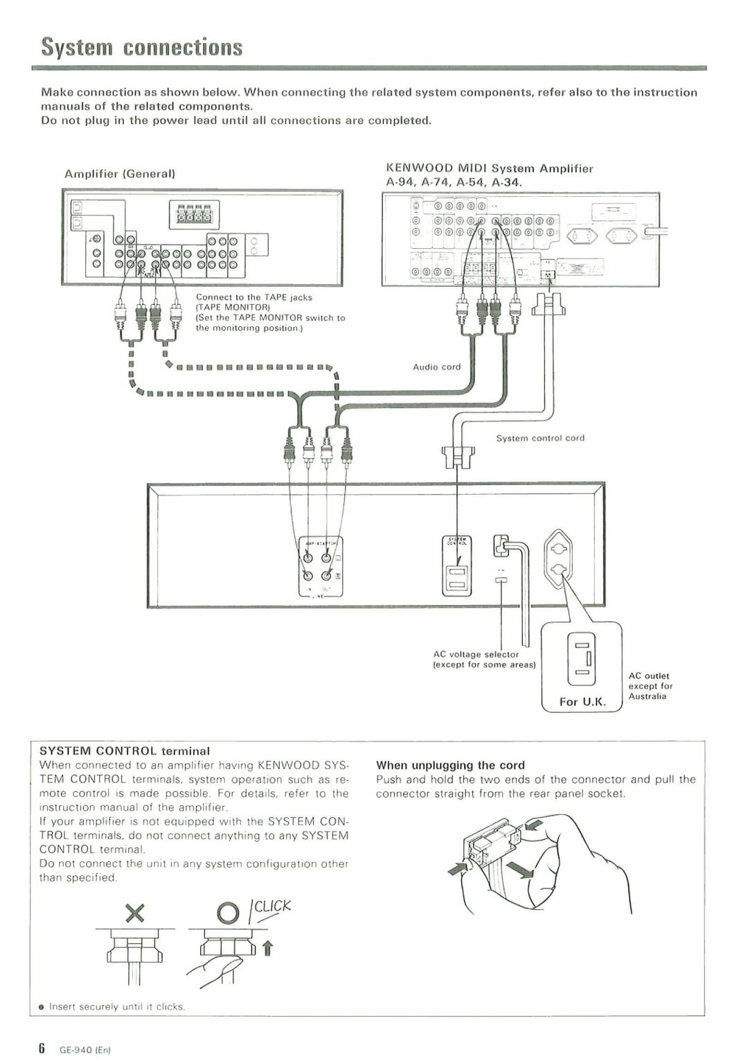 Kenwood GE-940 manual 