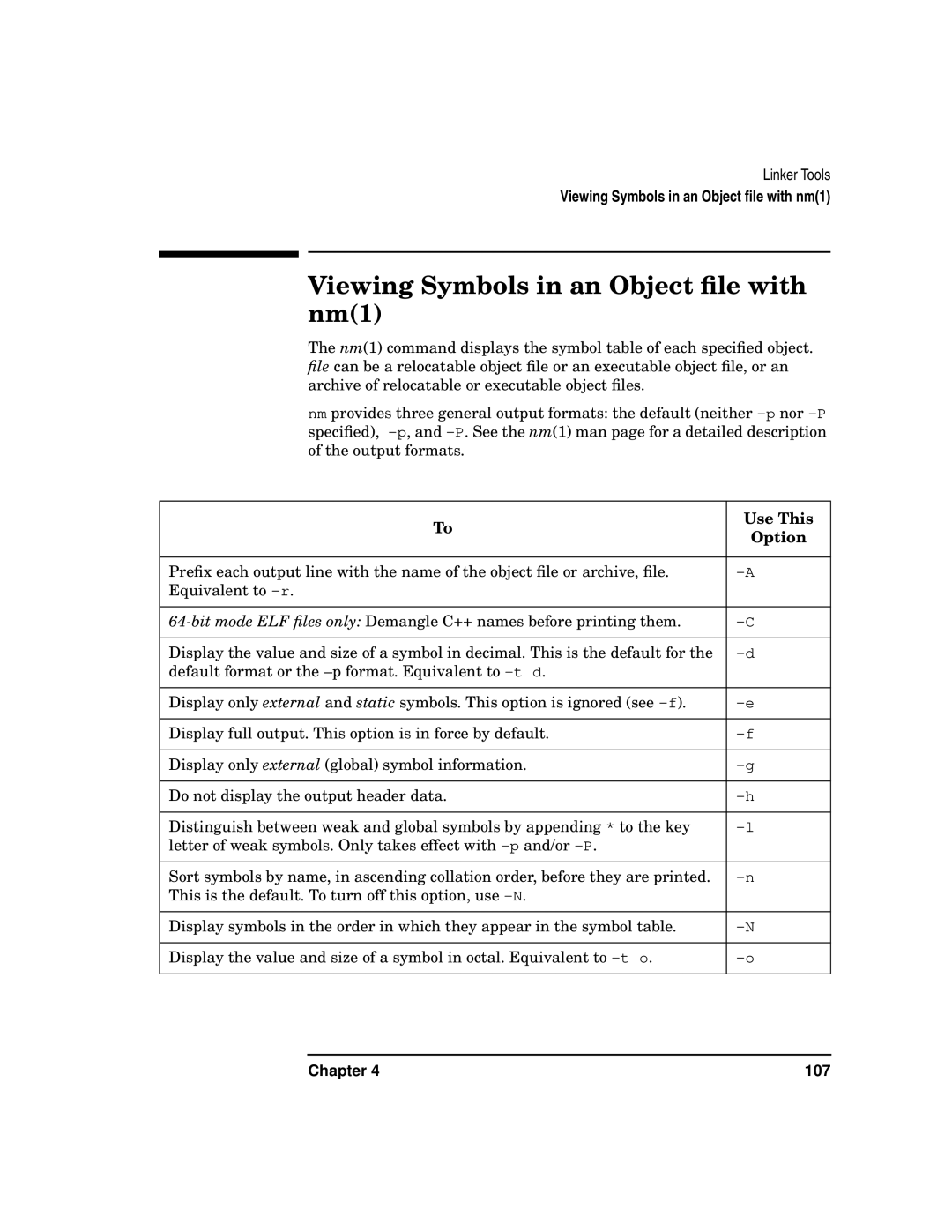 Kenwood HP 9000 manual Viewing Symbols in an Object ﬁle with nm1 