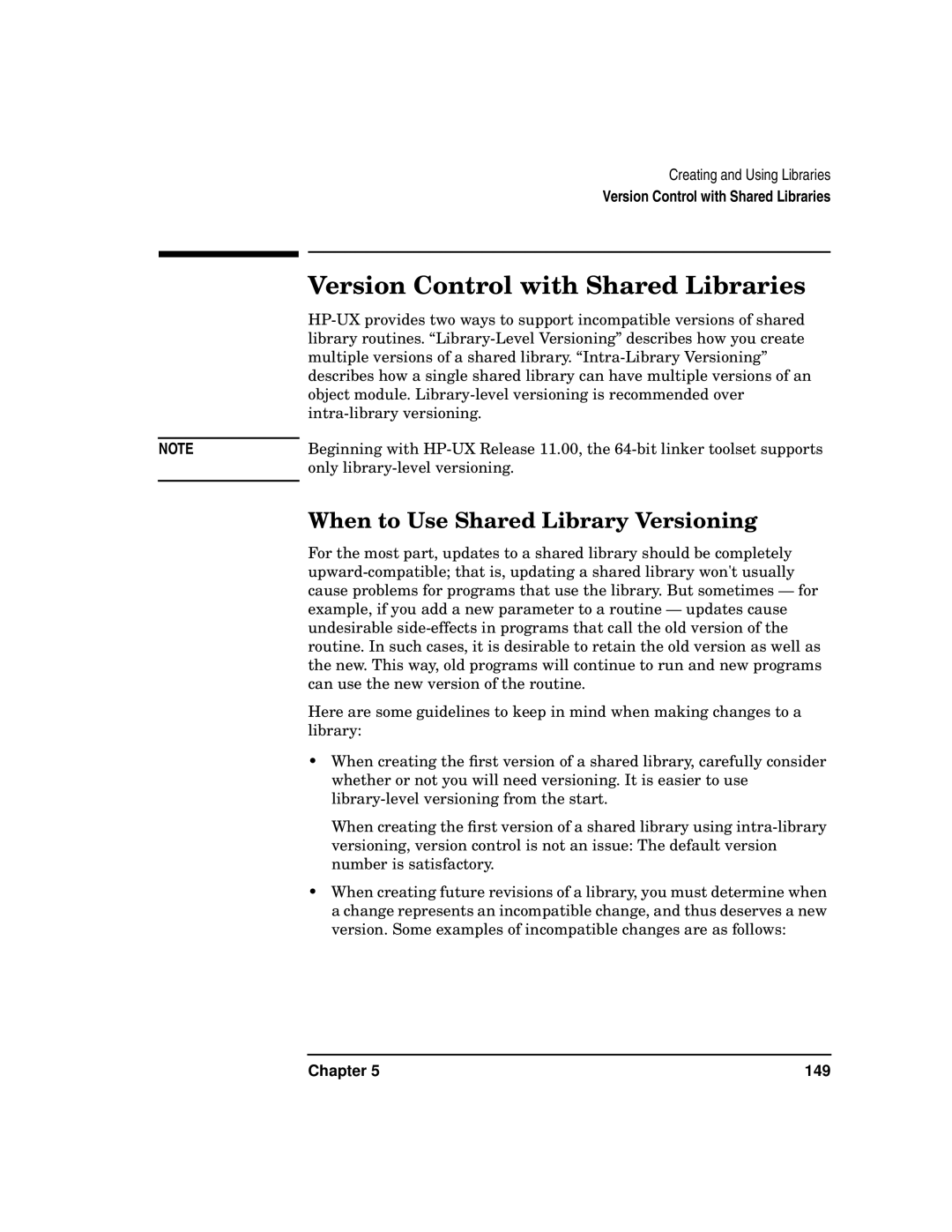 Kenwood HP 9000 manual Version Control with Shared Libraries, When to Use Shared Library Versioning 