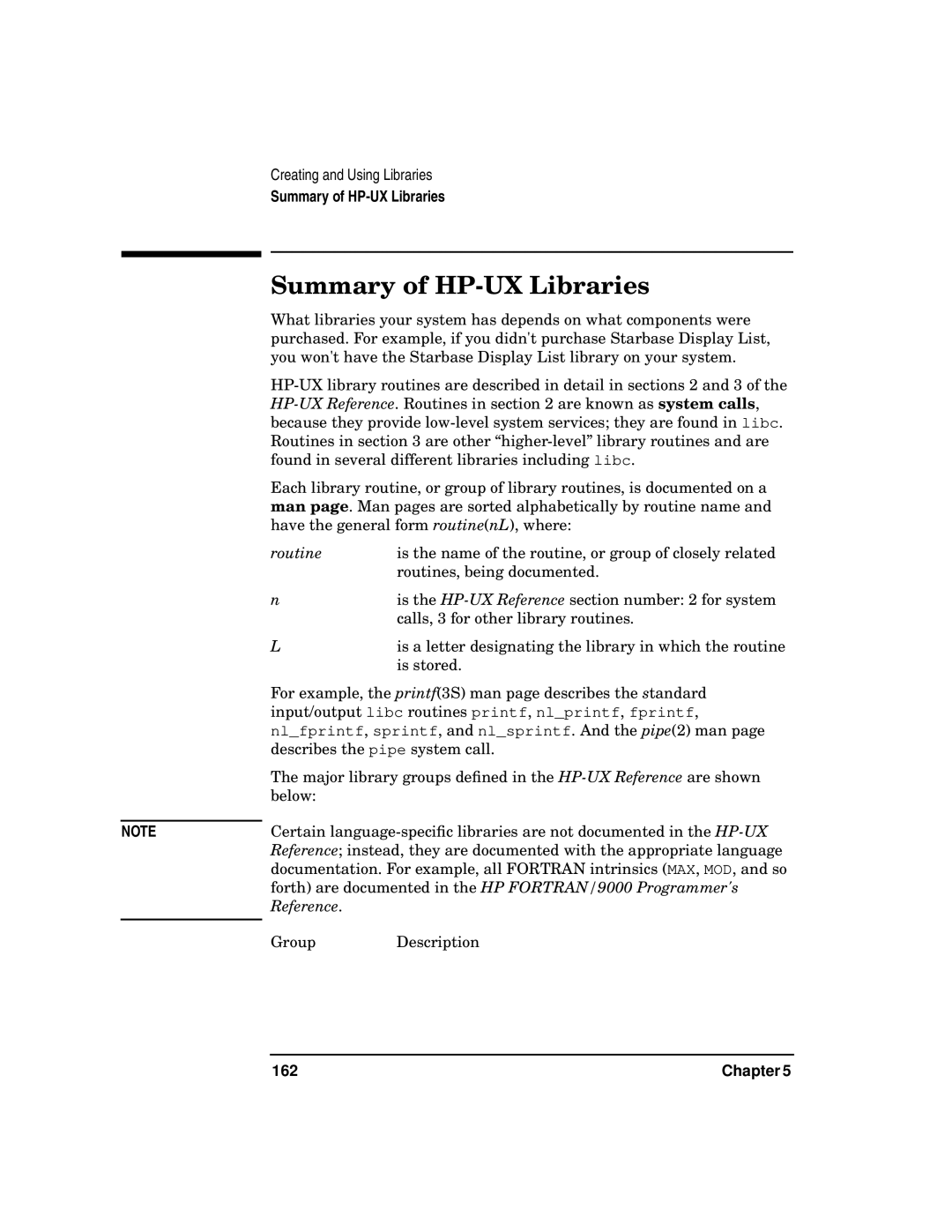 Kenwood HP 9000 manual Summary of HP-UX Libraries, 162 