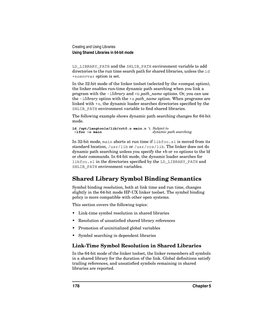 Kenwood HP 9000 manual Shared Library Symbol Binding Semantics, Link-Time Symbol Resolution in Shared Libraries, 178 