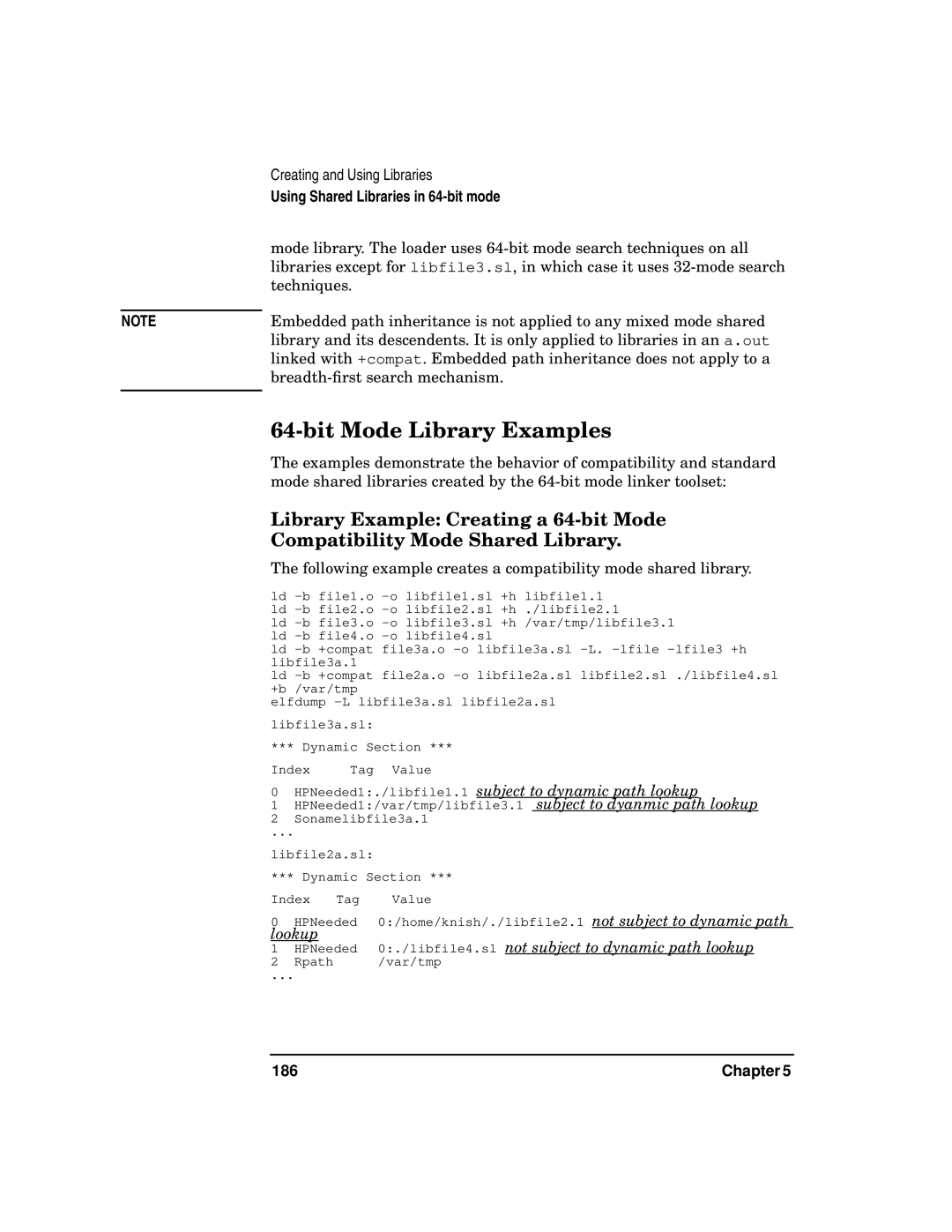 Kenwood HP 9000 Bit Mode Library Examples, Library Example Creating a 64-bit Mode, Compatibility Mode Shared Library, 186 