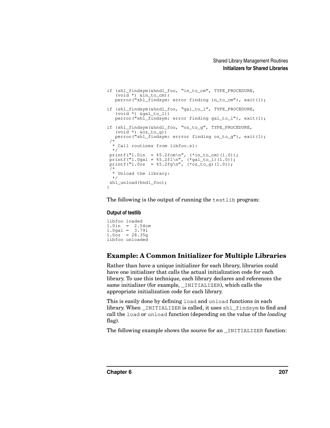 Kenwood HP 9000 manual Example a Common Initializer for Multiple Libraries, Output of testlib 