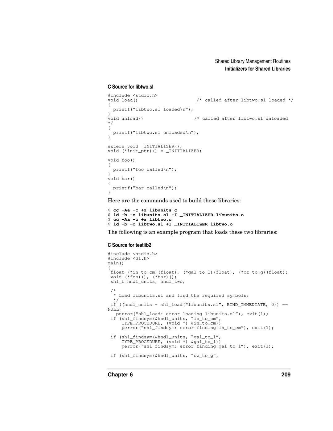 Kenwood HP 9000 manual Initializers for Shared Libraries Source for libtwo.sl, Source for testlib2 