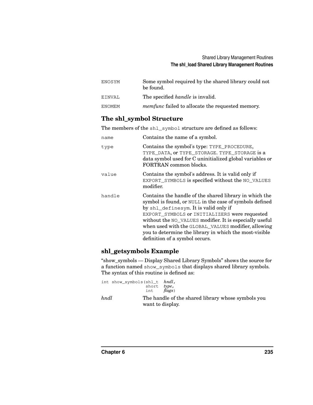 Kenwood HP 9000 manual Shlsymbol Structure, Shlgetsymbols Example 