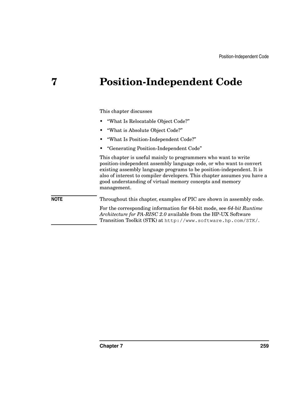 Kenwood HP 9000 manual Position-Independent Code 