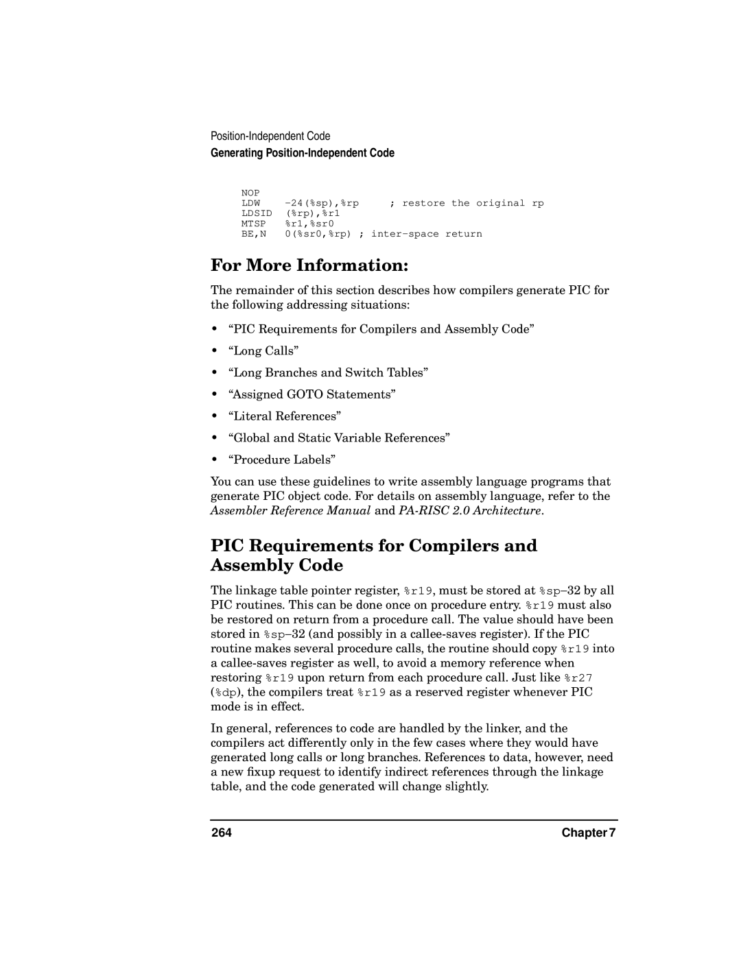 Kenwood HP 9000 manual For More Information, PIC Requirements for Compilers and Assembly Code, 264 