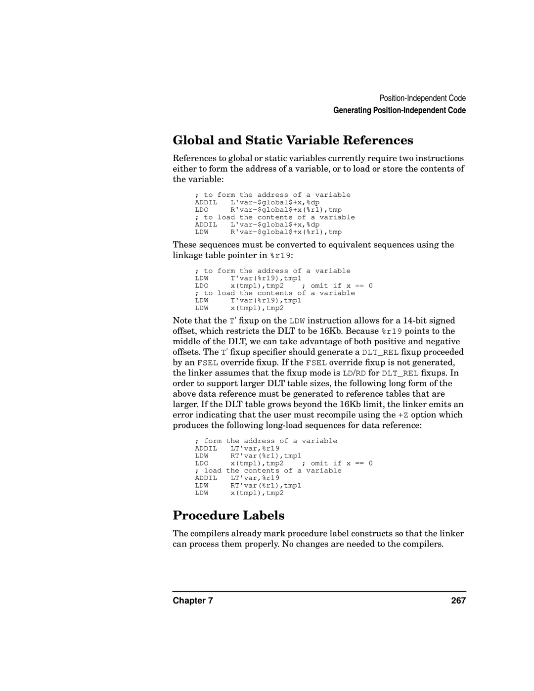 Kenwood HP 9000 manual Global and Static Variable References, Procedure Labels 