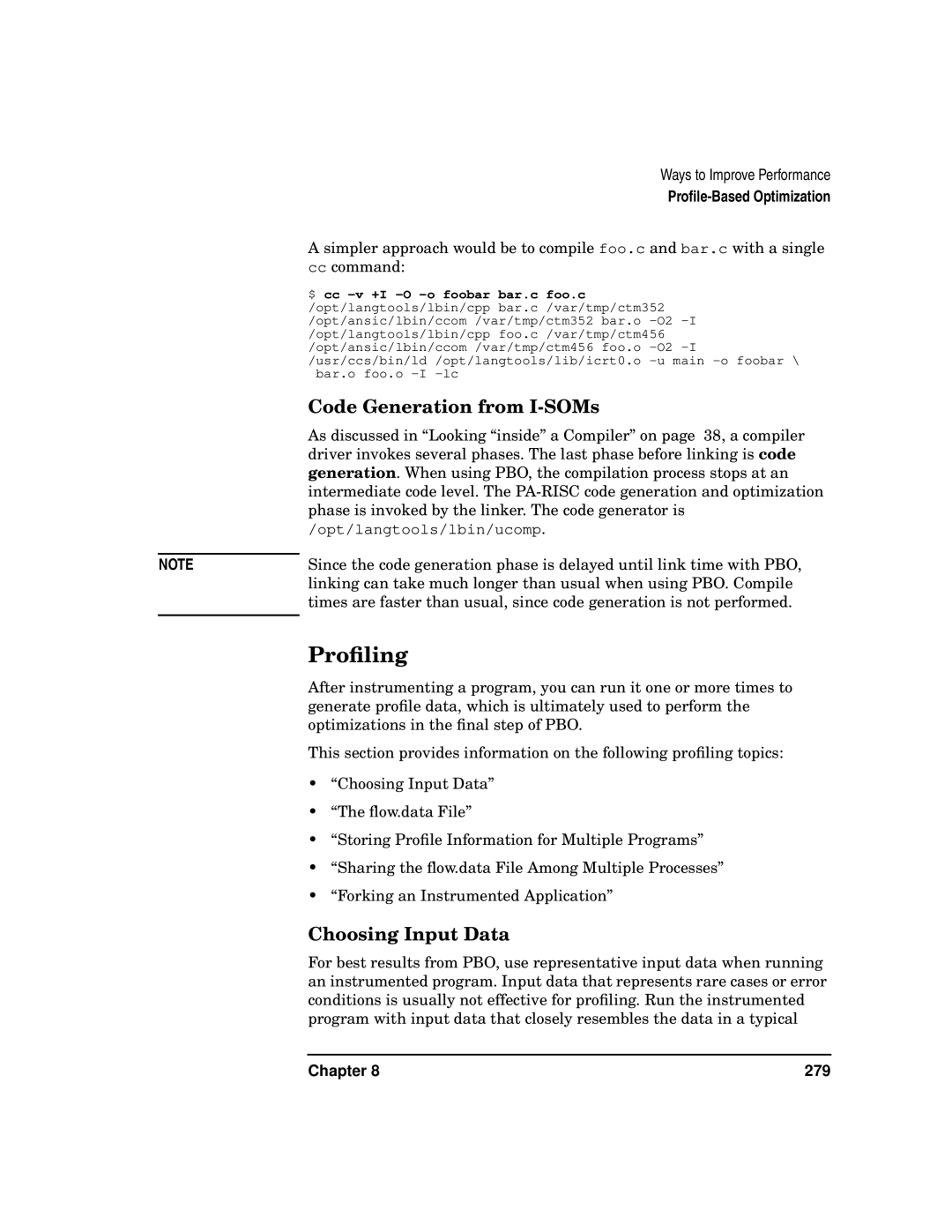 Kenwood HP 9000 manual Proﬁling, Code Generation from I-SOMs, Choosing Input Data 