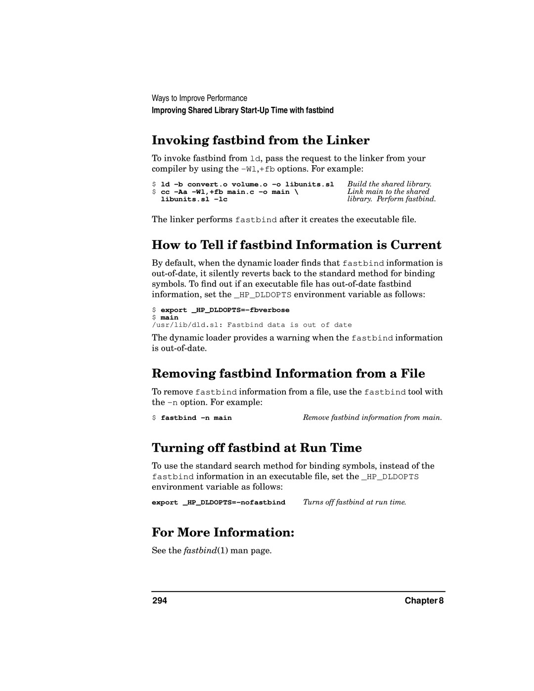 Kenwood HP 9000 manual Invoking fastbind from the Linker, How to Tell if fastbind Information is Current, 294 