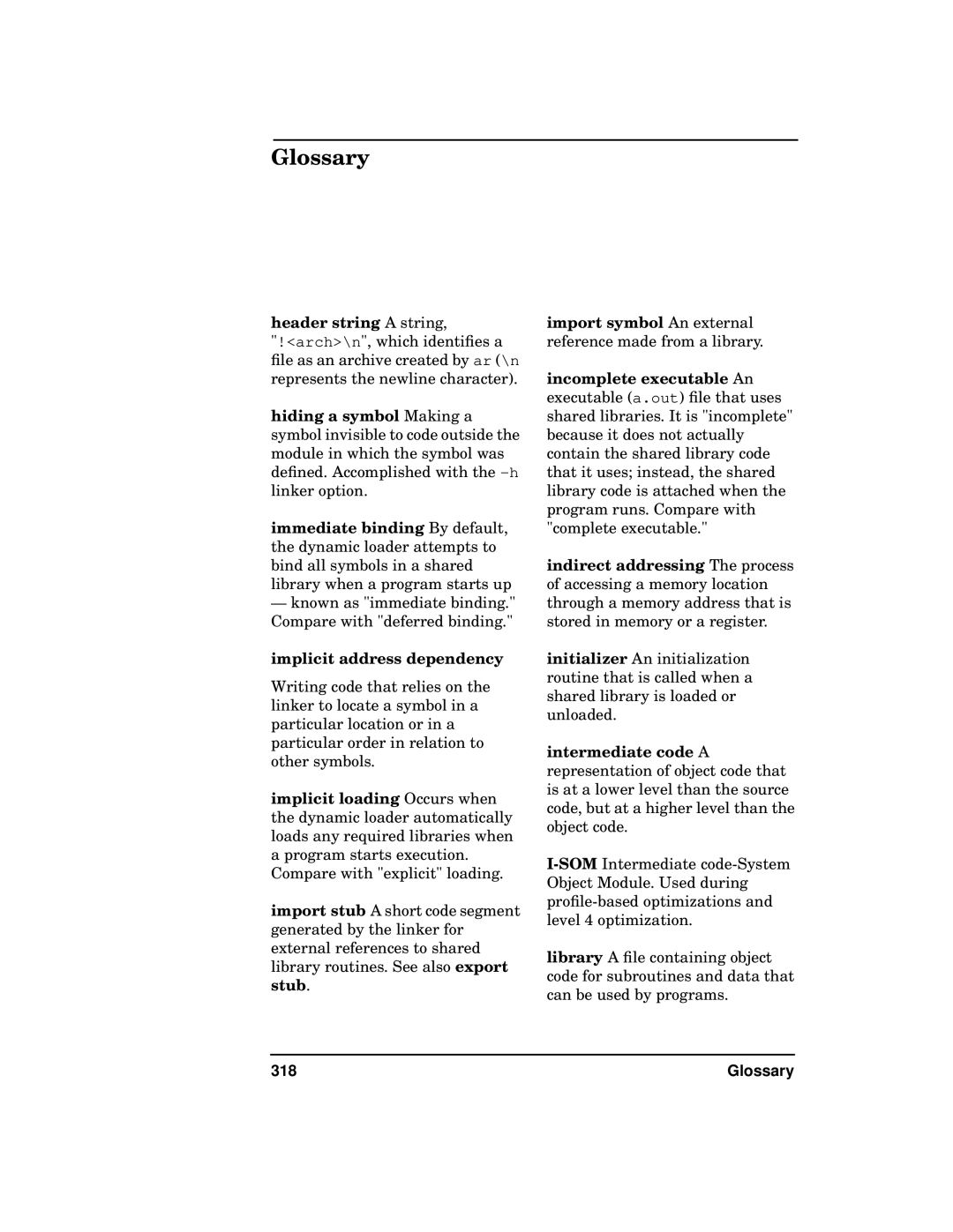 Kenwood HP 9000 manual Header string a string, Implicit address dependency, Glossary 