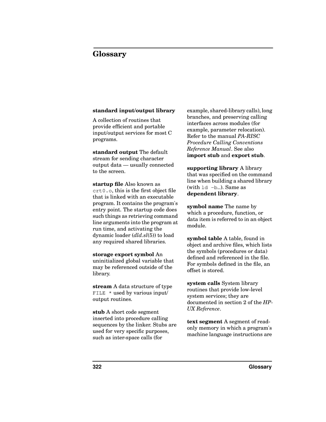 Kenwood HP 9000 manual Standard input/output library, Glossary 