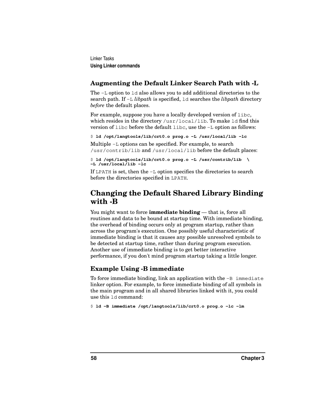 Kenwood HP 9000 Changing the Default Shared Library Binding with -B, Augmenting the Default Linker Search Path with -L 