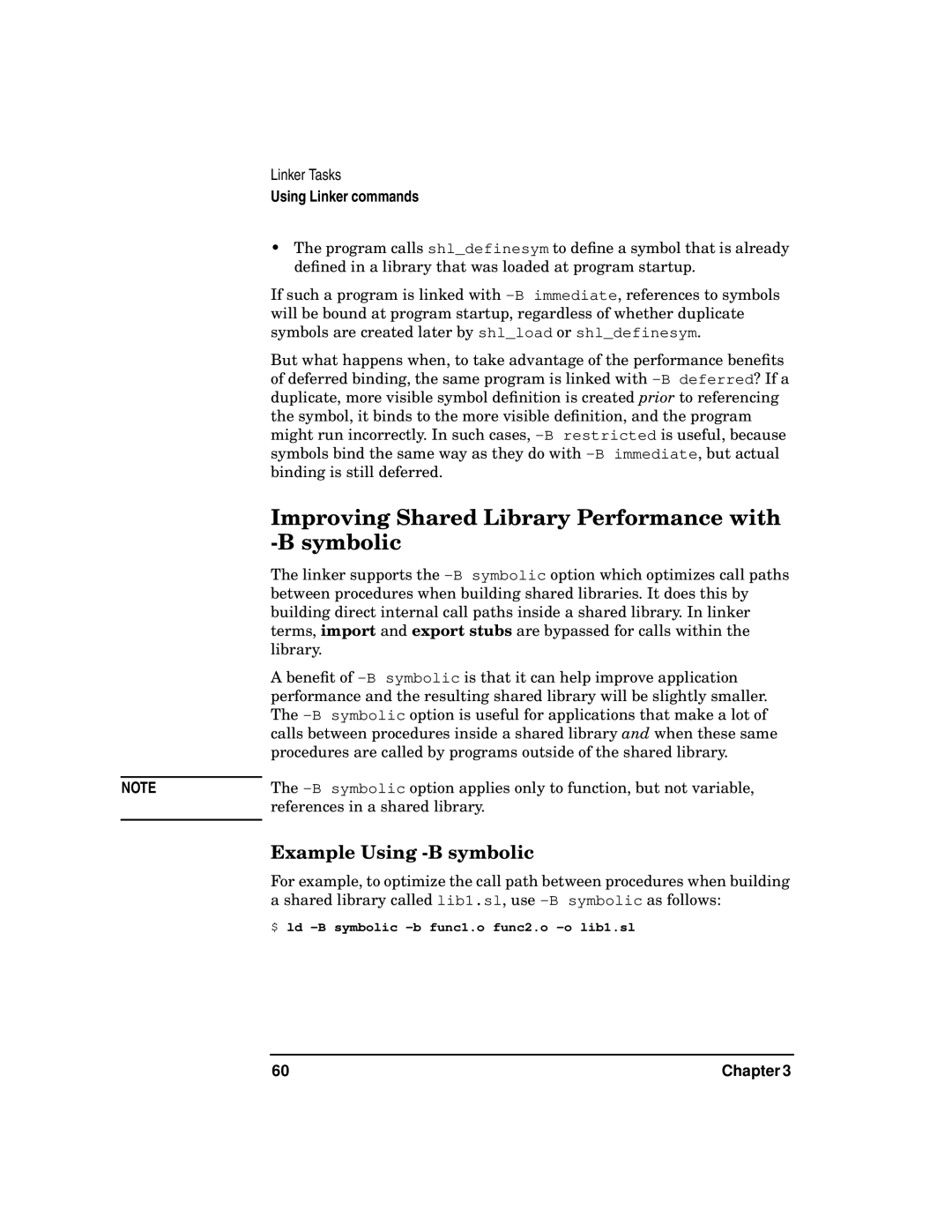 Kenwood HP 9000 manual Improving Shared Library Performance with, Symbolic, Example Using -B symbolic 