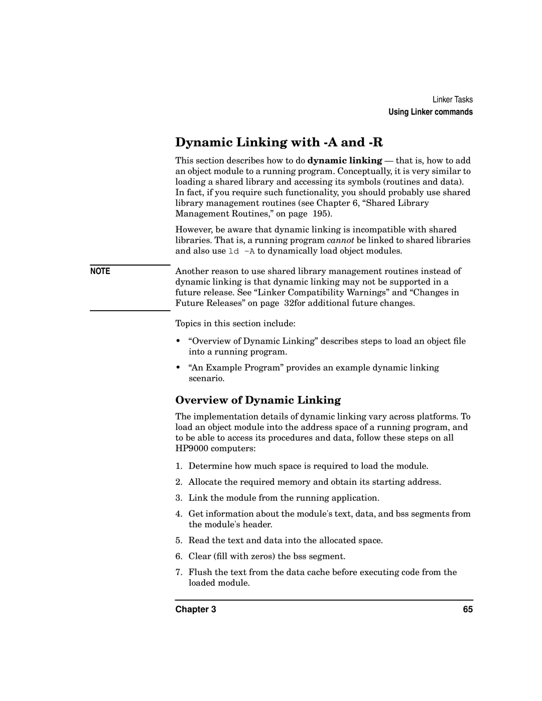 Kenwood HP 9000 manual Dynamic Linking with -A and -R, Overview of Dynamic Linking 