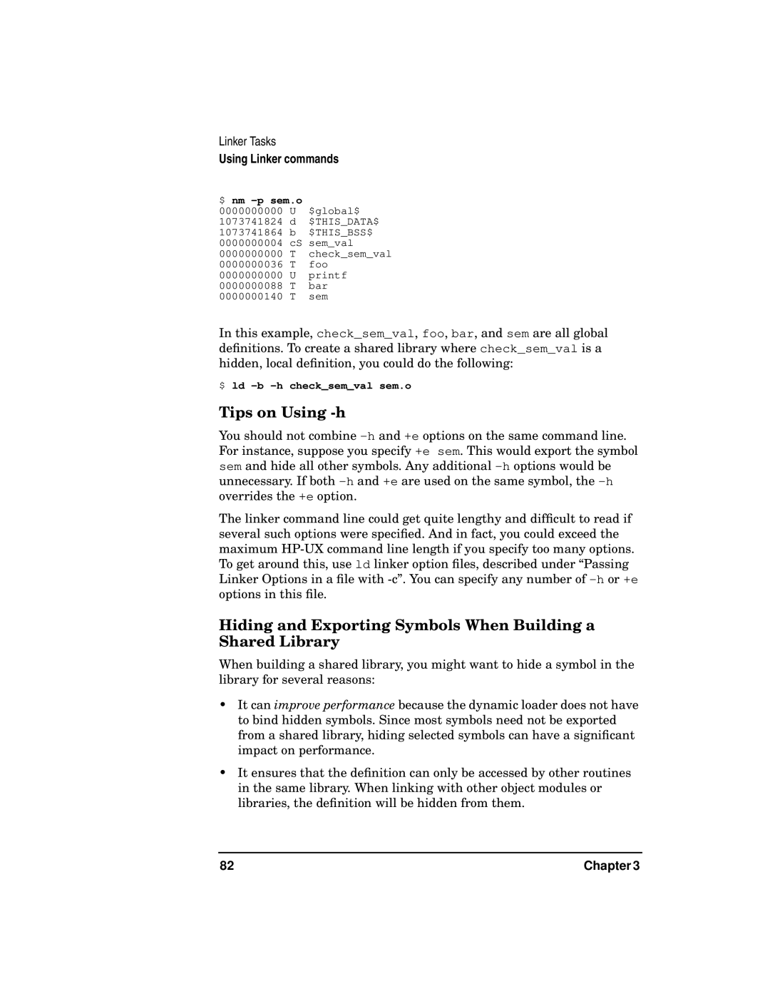 Kenwood HP 9000 manual Tips on Using -h, Hiding and Exporting Symbols When Building a Shared Library 