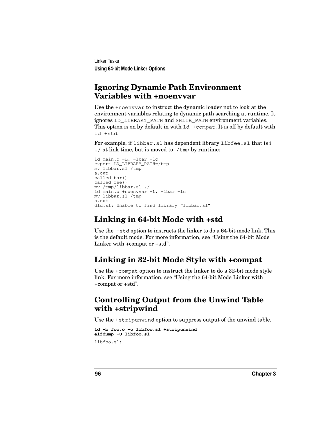 Kenwood HP 9000 manual Ignoring Dynamic Path Environment Variables with +noenvvar, Linking in 64-bit Mode with +std 