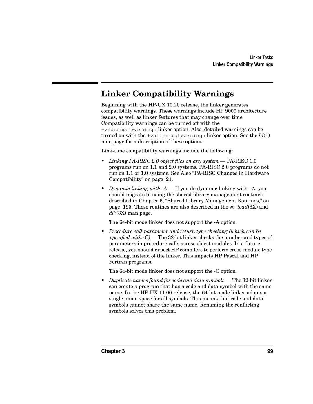 Kenwood HP 9000 manual Linker Compatibility Warnings 