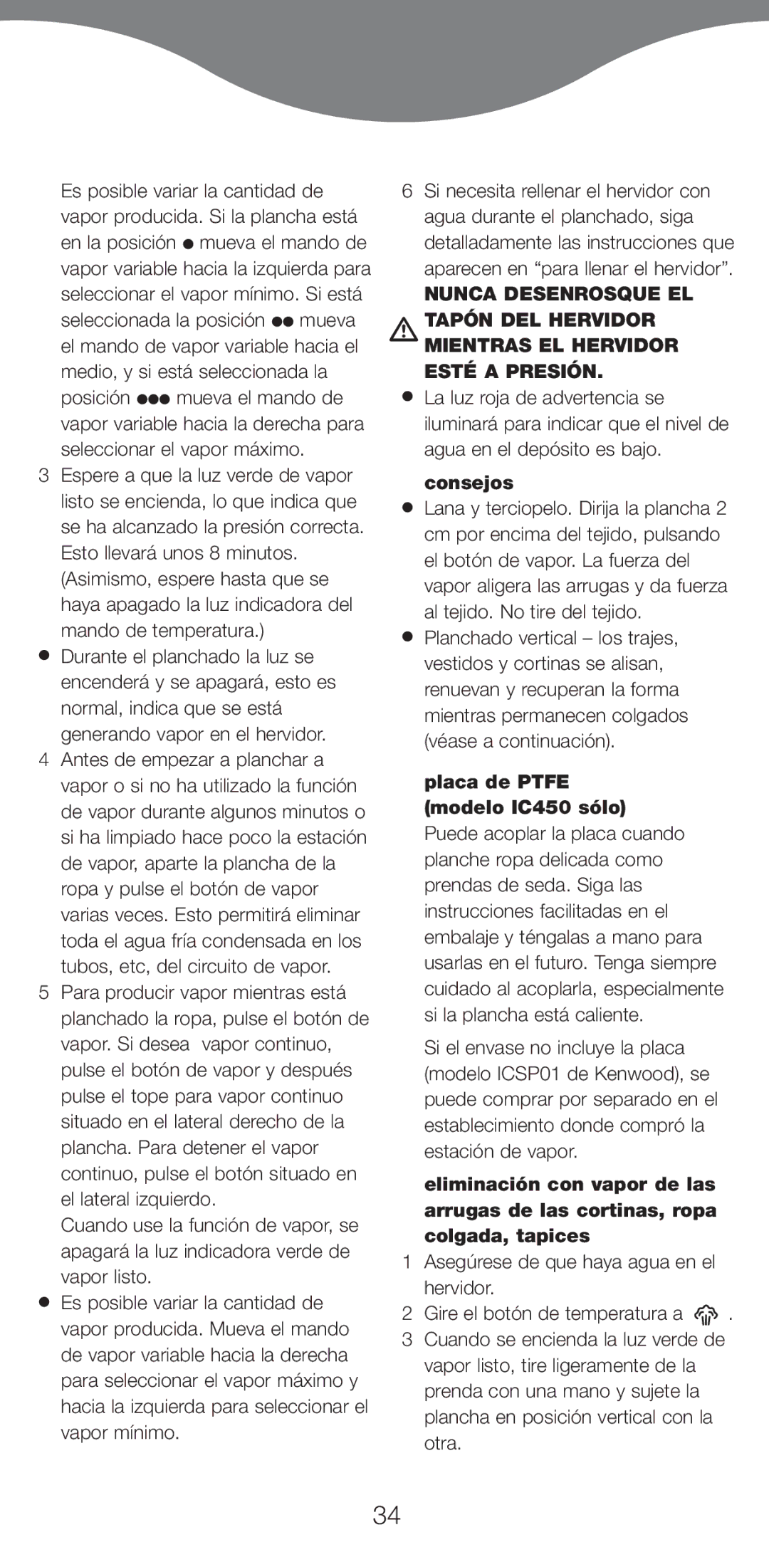 Kenwood IC450 Series, IC400 Series manual Consejos 