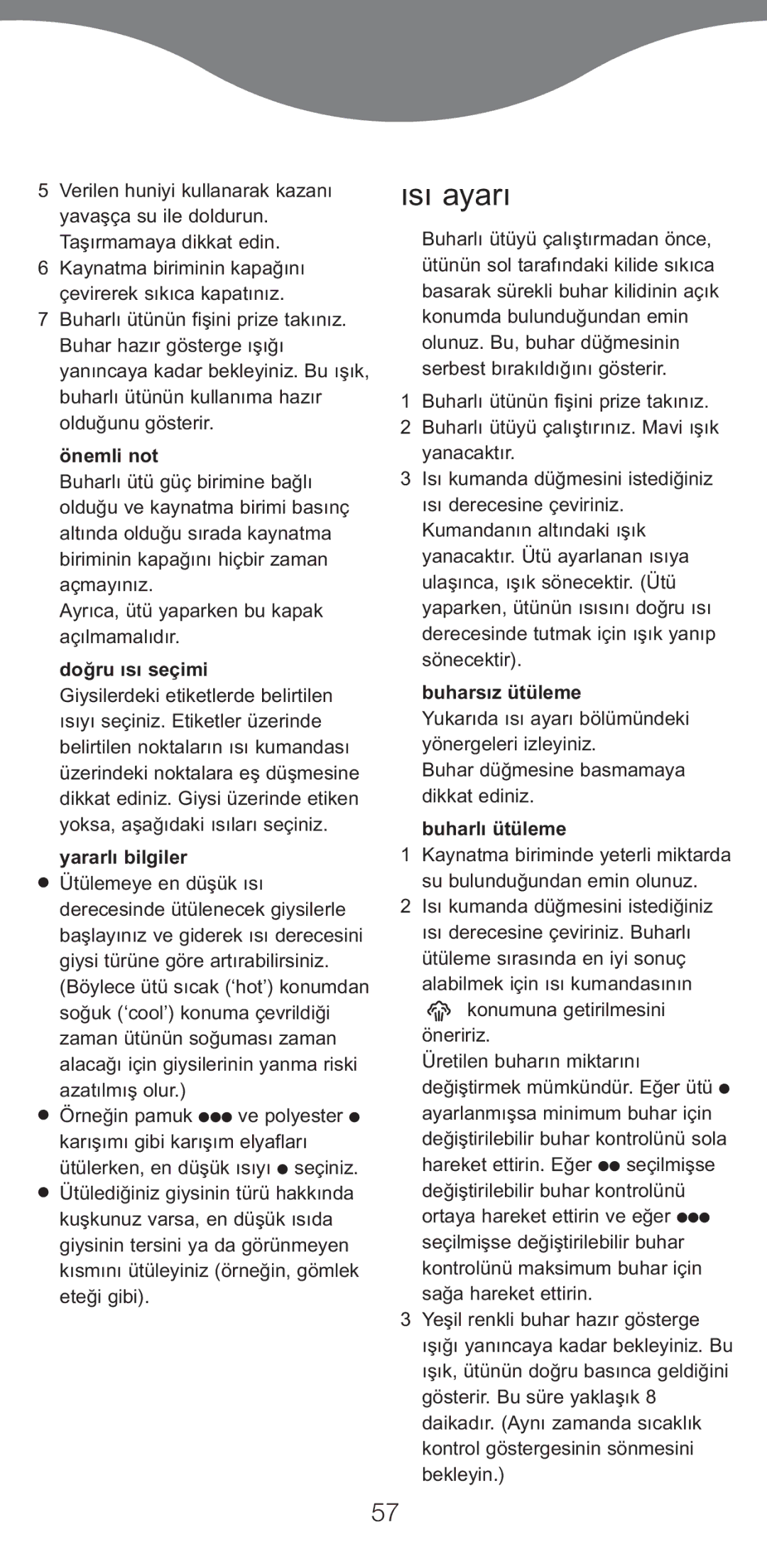 Kenwood IC400 Series, IC450 Series manual ısı ayarı 