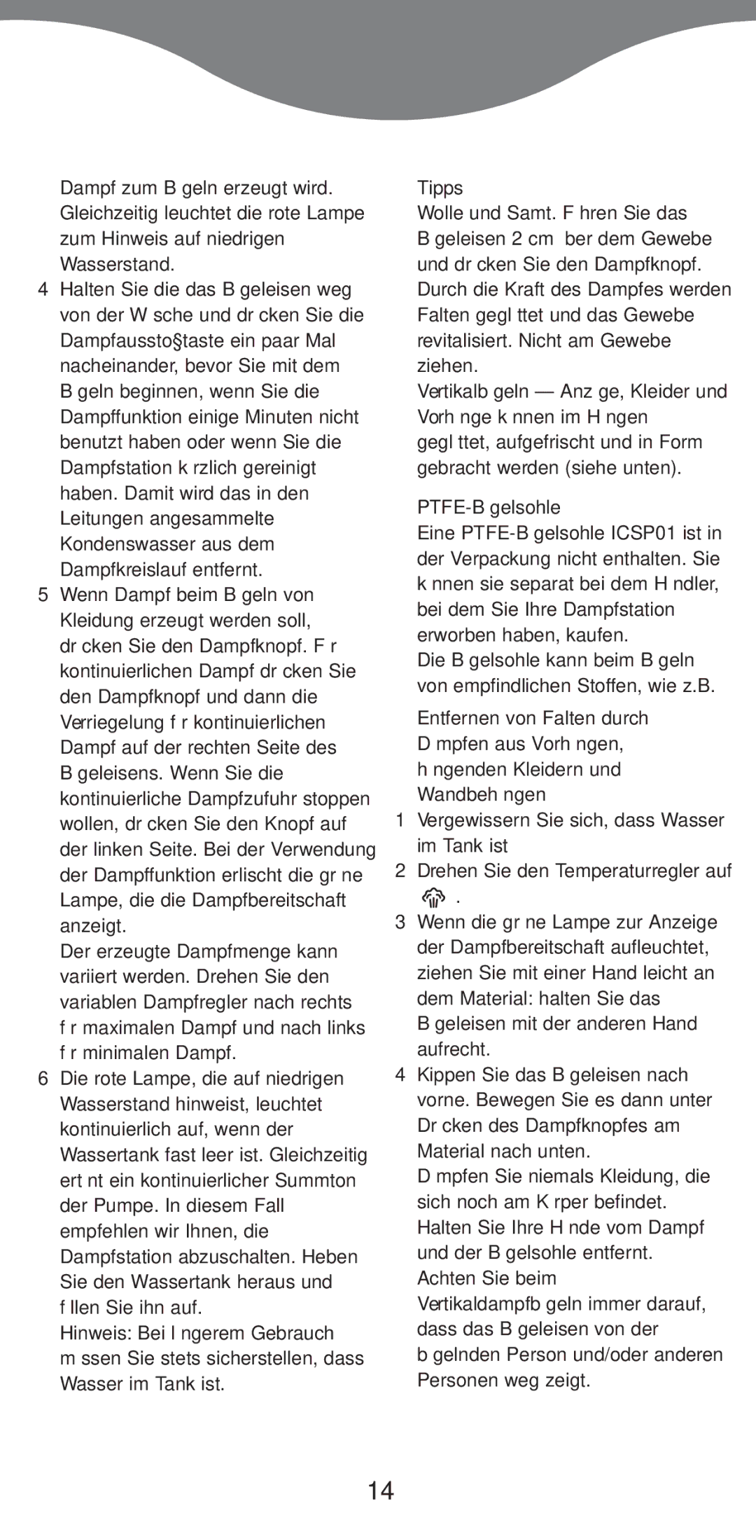 Kenwood IC550 series manual PTFE-Bügelsohle 