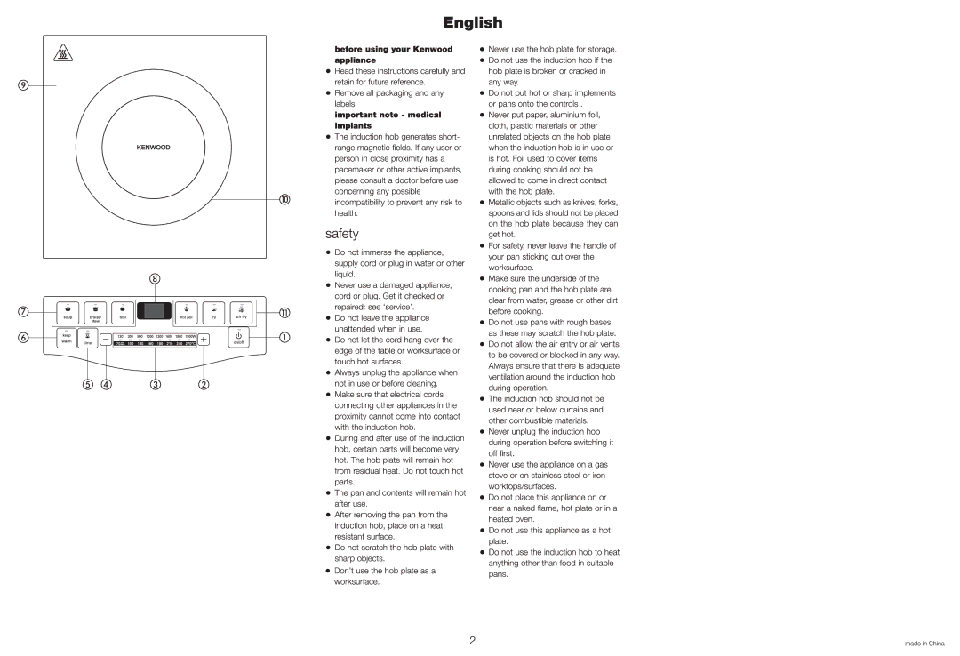 Kenwood IH350 manual 