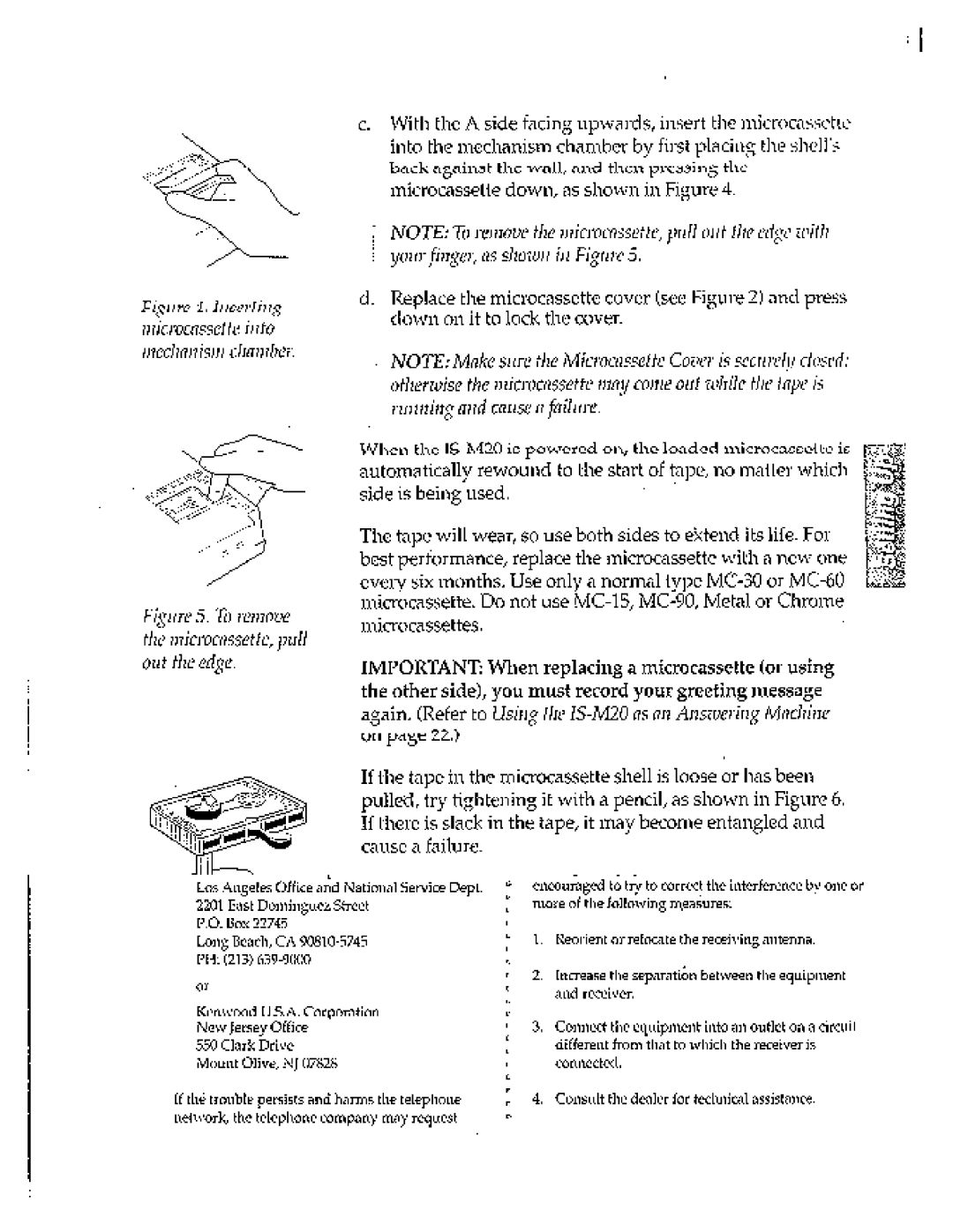 Kenwood IS-M20, Answering Machine, 6 manual 