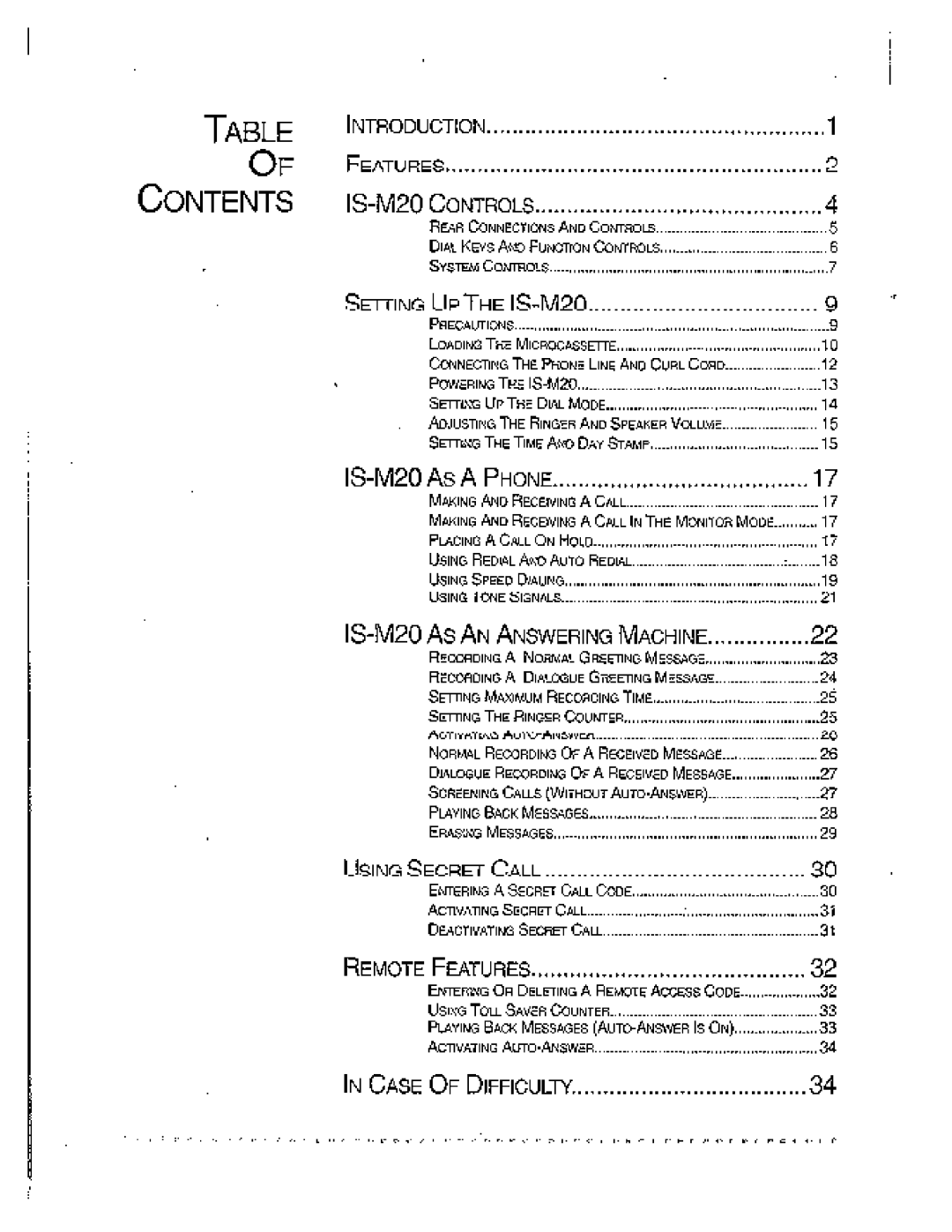 Kenwood Answering Machine, IS-M20, 6 manual 